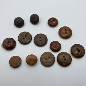 11 Vintage Carved And Dyed Vegetable Ivory Buttons 1 2 To 3 4 Bt4