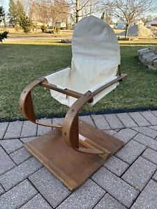 Antique Vintage Bentwood Strand Restwood Baby Chair Decor
