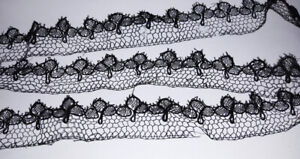 Black Mourning Funeral Lace Trim Edging Netting Vintage Antique Victorian 16