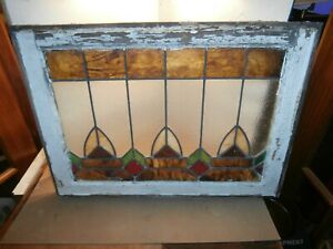 Vintage Stained Glass Window Leaded Panels Early 1900 S 28 X 20