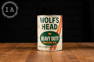 Vintage Wolf S Head Motor Oil Can