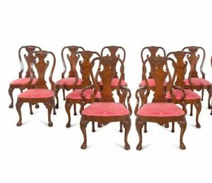 Set Of 10 Baker Stately Home Collection Dining Chairs Ball Claw Feet George I