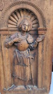 One Of A Kind Antique French Joan Of Arc Altar Panel Read Description