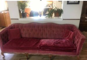 Antique Velvet Chesterfield Settee Sofa Approximately 100 Years Old