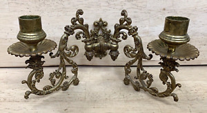 Rare Antique French Brass Candle Wall Sconce Adjustable Double Arm Hand Made