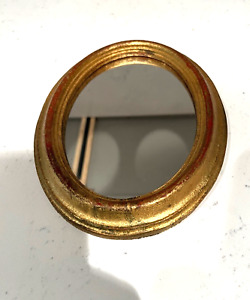 Vtg Hollywood Regency Oval Italian Gold Gilt Wood Mirror 8x6 Mcm Tag Smr 