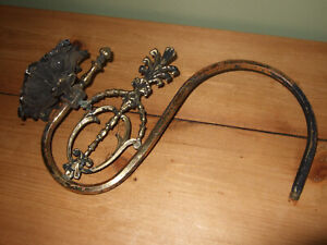 Antique Ornate Brass Wall Mounted Gas Sconce Light Fitting