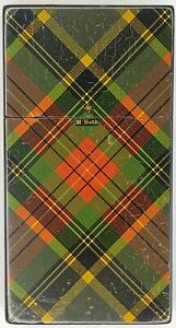 19th Century Mauchline Tartan Ware Card Case Mcbeth 85x45x8mm H 