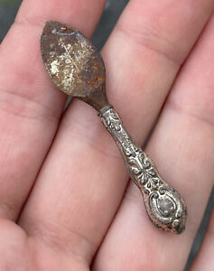 Antique Victorian Edwardian Sterling Silver Steel Snuff Knife Scoop