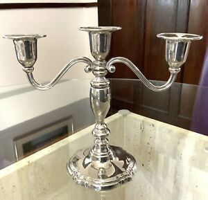 Vintage Silver Plate 7 1 2 3 Candle Chippendale Candelabra