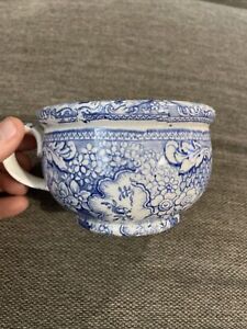 Staffordshire Blue And White Ladies Vomit Spittoon Spitting Cup C 1850 Pottery