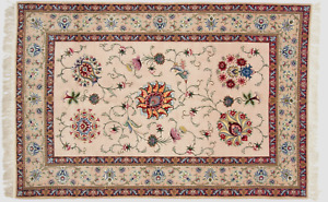 Es Fahan Silk On Wool Circa 1970 Size 4 7 X 6 10 