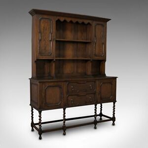 Antique Dresser English Oak Sideboard Cabinet Jacobean Revival Victorian