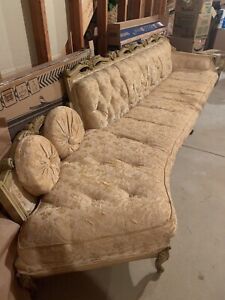 Vintage Carved French Provincial Sofa 115 Long Curved