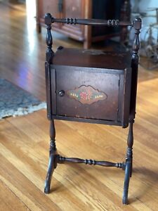 Vintage Antique Ideal Smoker No 565 Smoking Stand Cigar Humidor Copper Lined