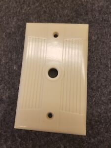 Eagle 3128 Deco Ivory Ribbed Bakelite Outlet Plate Wall Cover