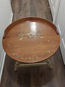 Heywood Wakefield Round Top End Table With Drawer Vintage In Great Condition