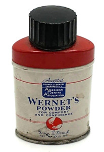 Vintage Tiny Tin Wernet S Powder For Holding False Teeth Tight