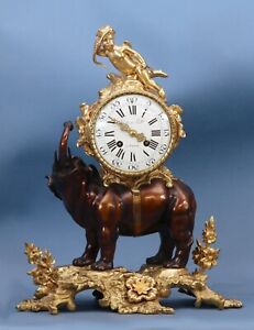 Late 19th Century French Elephant Mantle Clock 