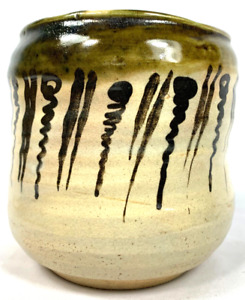 Sado Mizusashi Oribe Vintage Japanese Freshwater Jar For Tea Ceremony