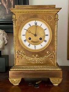Gay Vicarino French Empire Clock Brass Bronze Chiming Napoleon Swedish Thomire