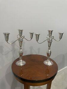 Raimond Silver Mfg Co Pair Of Gorgeous Sterling Candelabras 3 Sizes Candlesticks