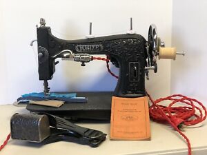 Rare Antique White Sewing Machine Professionally Rewired 9002 Works And Sews 