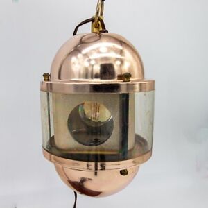 Vintage Swiss Golden Beacon Lamp Rotating Nautical Light Works Rose Gold