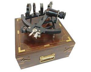 Vintage Working Tamaya Sextant With Wooden Box Nautical Marine Instrument 4 Use