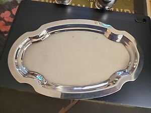 F B Rogers Sterling Silver Oval Serving Tray 132 9 5 X 6 