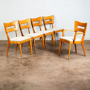 Mid Century Modern Dining Chairs Set 5 Heywood Wakefield Dog Bone Armchair Mcm