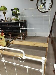 Early 20th Century Wrought Iron Full Size Bed Frame French Style Custom