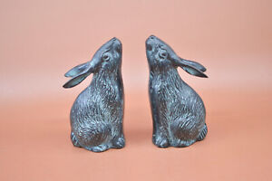 Vintage Japanese Pair Rabbits 6 Inches Tall 