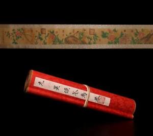 440cm Yuan Dy Wu Zhen Signed Old Chinese Hand Painted Calligraphy Scroll