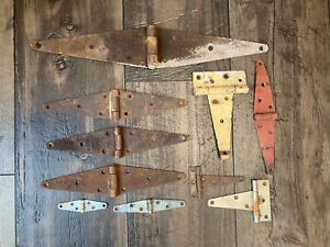 Lot Of 10 Vintage Barn Shed Door Hinges Variety Of Sizes 