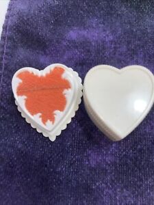 Rare Vintage Celluloid Heart Shaped Velvet Lined Ring Box Made In Usa 1950 S
