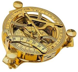 3 Sundial Compass Solid Brass Sun Dial Rustic Vintage Home Decor Gifts