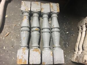 C1900 Victorian Chunky Porch Railing Baluster Spindles Set Of 4 18 X 2 7 8 