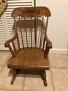 Antique Child S Rocking Chair Hand Made Hand Painted