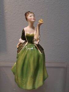 Vintage Royal Doulton Figurine 1967 Green Fleur Hn 2368 Bone China 7 1 2 Tall