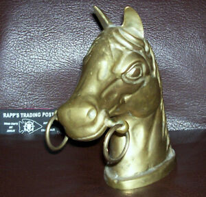 Vintage Brass Horse Head Hitching Post Topper