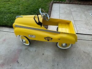 Vintage New York City Metal Checker Taxi Cab Pedal Car 35 For Toddlers