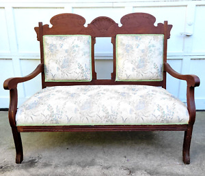 Eastlake Sofa Antique Victorian Furniture Carved Walnut Settee Loveseat