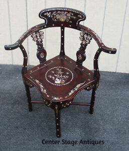 63318 Oriental Inlaid Corner Chair