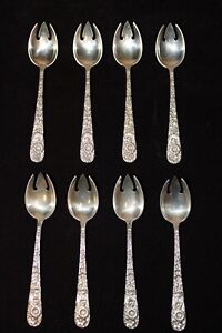 Repousse By Kirk Stieff Sterling Silver Dessert Spoon 5 5 8 