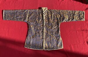 Antique Qing Imperial Chinese Silk Brocade Embroidery Dragon Winter Robe Coat