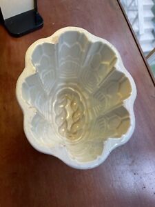 Large Antique Ironstone Pudding Mold Geometric Design