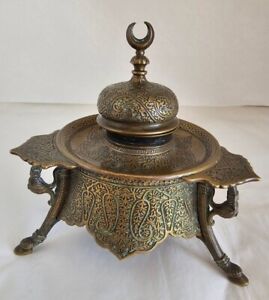 19th Century Ink Well Stand Possibly Of Islamic Persian Turkish Origins 