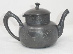 Vintage Jennings Bros 250 Quadruple Silver Plate Etched Tea Pot