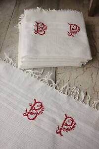 1 Single Vintage Kitchen Towel French Cotton Dish Napkin Hand Towel Waffle Text